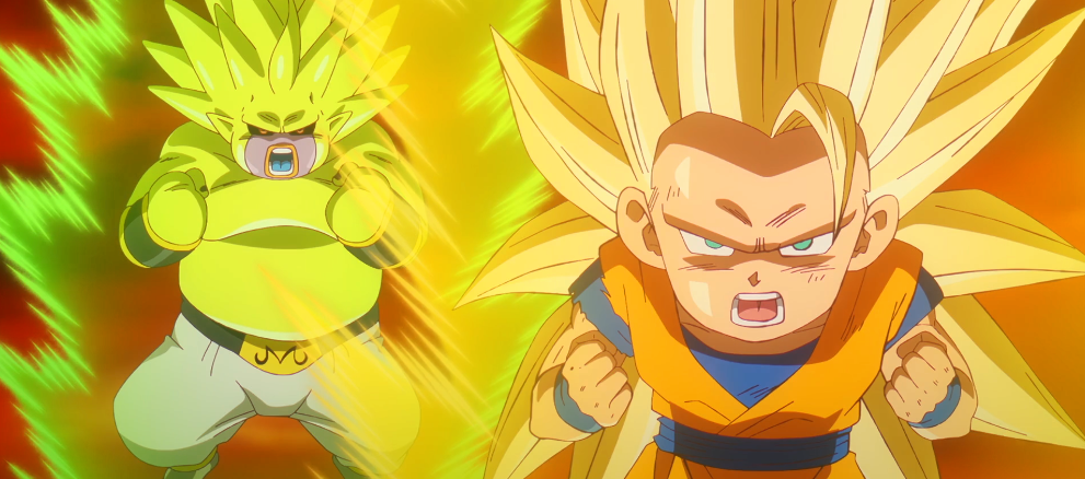 Super Saiyan 3 Goku and Super Saiyan3 Majin Duu in Dragon Ball Daima